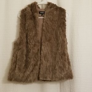 Express teddy bear vest with hoodie